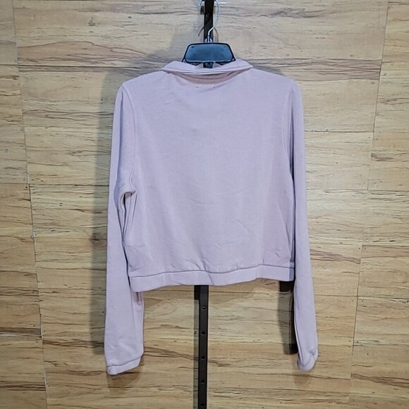 True Religion Size M Dusty Pink Half Zip Crop Sweatshirt NWT - Picture 3 of 8